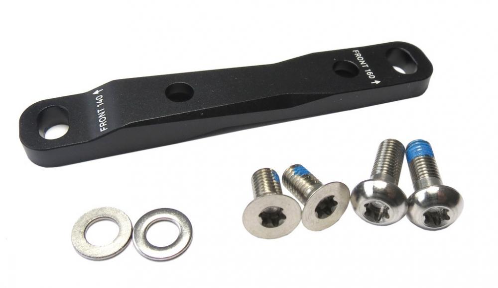 SRAM Flat Mount Scheibenbremsadapter für vorne 140mm & 160mm Rotor, schwarz, inkl. Schrauben & Unterlegscheiben.