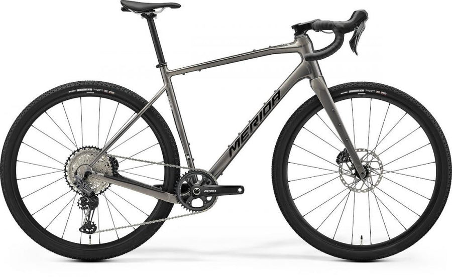 Merida Silex 700 Gravelbike XXS Warm Slate Grey-Black, Aluminiumrahmen Silex Lite II, Carbon-Gabel, Shimano GRX 1x12, hydraulische Scheibenbremsen, Maxxis Rambler 700x45 mm, ca 10,6 kg