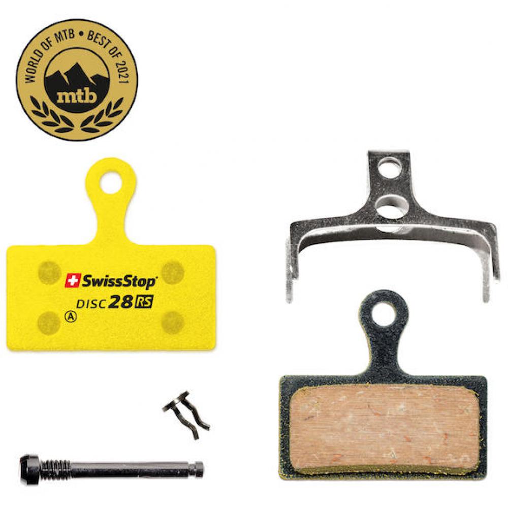 SwissStop 28 RS Shimano Disc Beläge 28 weis - leise, leistungsstarke Scheibenbremsbeläge