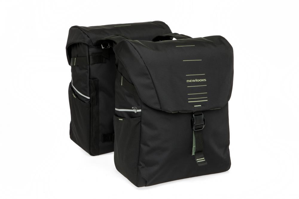 New Looxs Doppelpacktasche Vigo Double Black Green 2x 18 l Black - vielseitiger Gepäckträger-Allrounder
