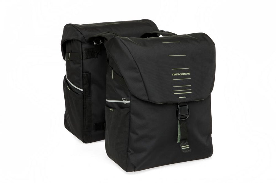 New Looxs Doppelpacktasche Vigo Double Black Green 2x 18 l Black - vielseitiger Gepäckträger-Allrounder
