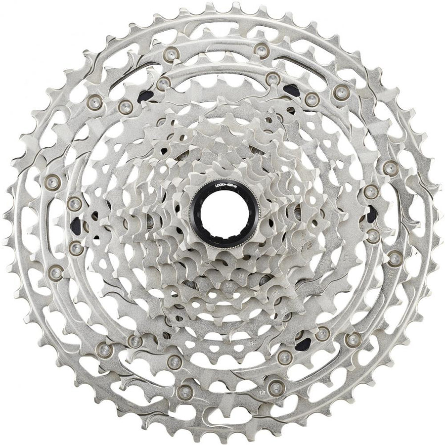 SHIMANO DEORE CS-M6100 12-fach Kassette 10-51Z, silber, große Bandbreite für modernes MTB-Schalten.
