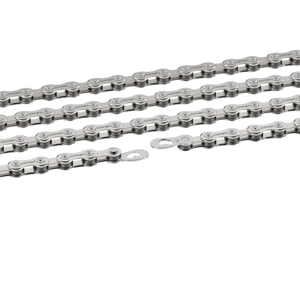 ConneX 11-fach Fahrradkette, silber, mit Schnellverschluss.