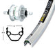Laufrad|Vorderrad 28x1.75 DH-3D32 6L silber Festachse 36-Loch Exal ZX 19 silber Nirosta-Speichen