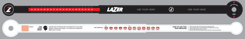 LAZER Kopfmaßband Set (zum Einhängen in Slatwall) Einheitsgröße - präzise Kopfumfangmessung