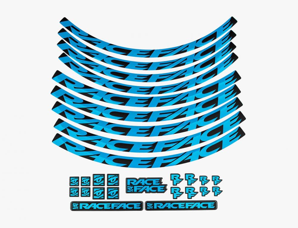 Race Face Laufrad Decal Set, XL, neon blau - stylisches Upgrade für dein Laufrad