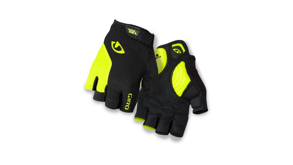 Giro Strade Dure SG Fahrradhandschuhe S, schwarz/hi gelb, mit Dual-Layer Technogel-Polsterung, Super Fit-Design, AX Suede-Handfläche, atmungsaktivem 4-Wege-Stretch-Mesh und feuchtigkeitsableitendem Material für optimalen Komfort und Halt