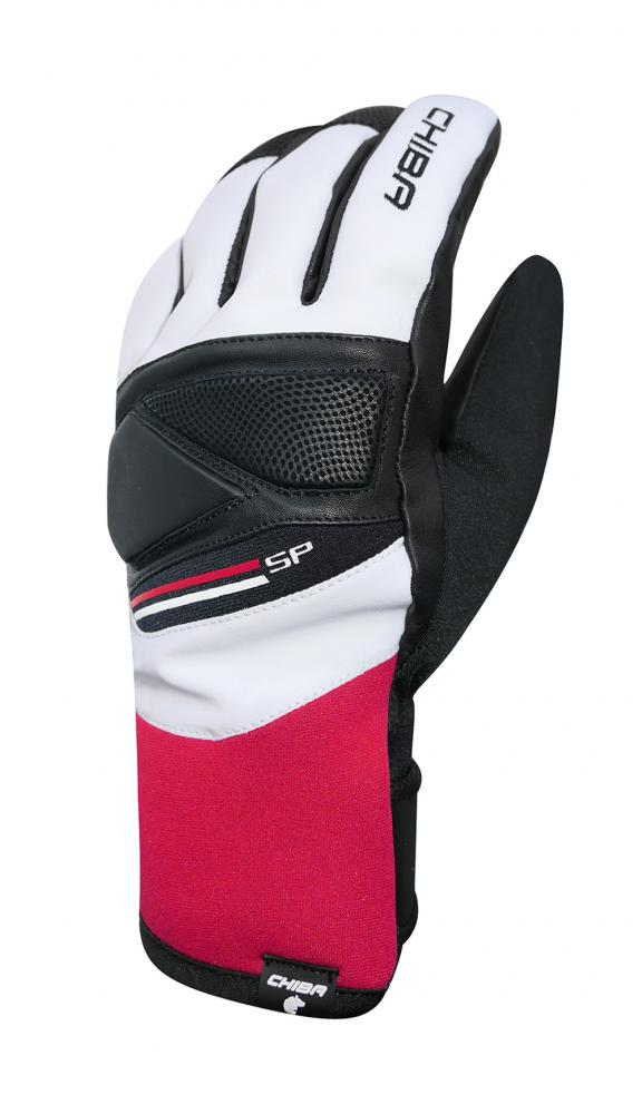 CHIBA Snow Pro 2.0 - wasserdichte Winter-Radhandschuhe, Primaloft, Touchfinger, Größe 10, weiß/rot