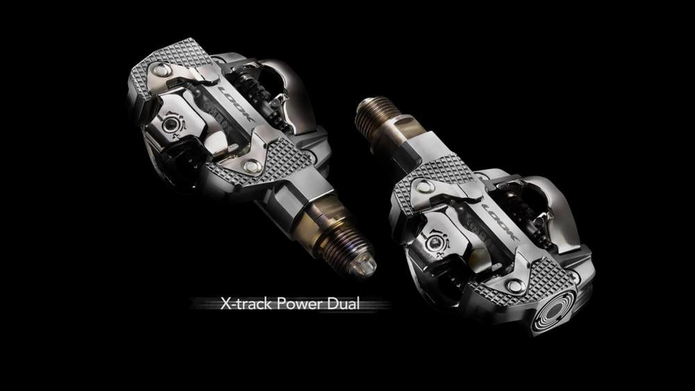 Look X-Track Power Dual Pedale - Dual-Powermeter (links/rechts), SPD-kompatibel, 60 h Akku, IPX7, 404 g Paar, silber