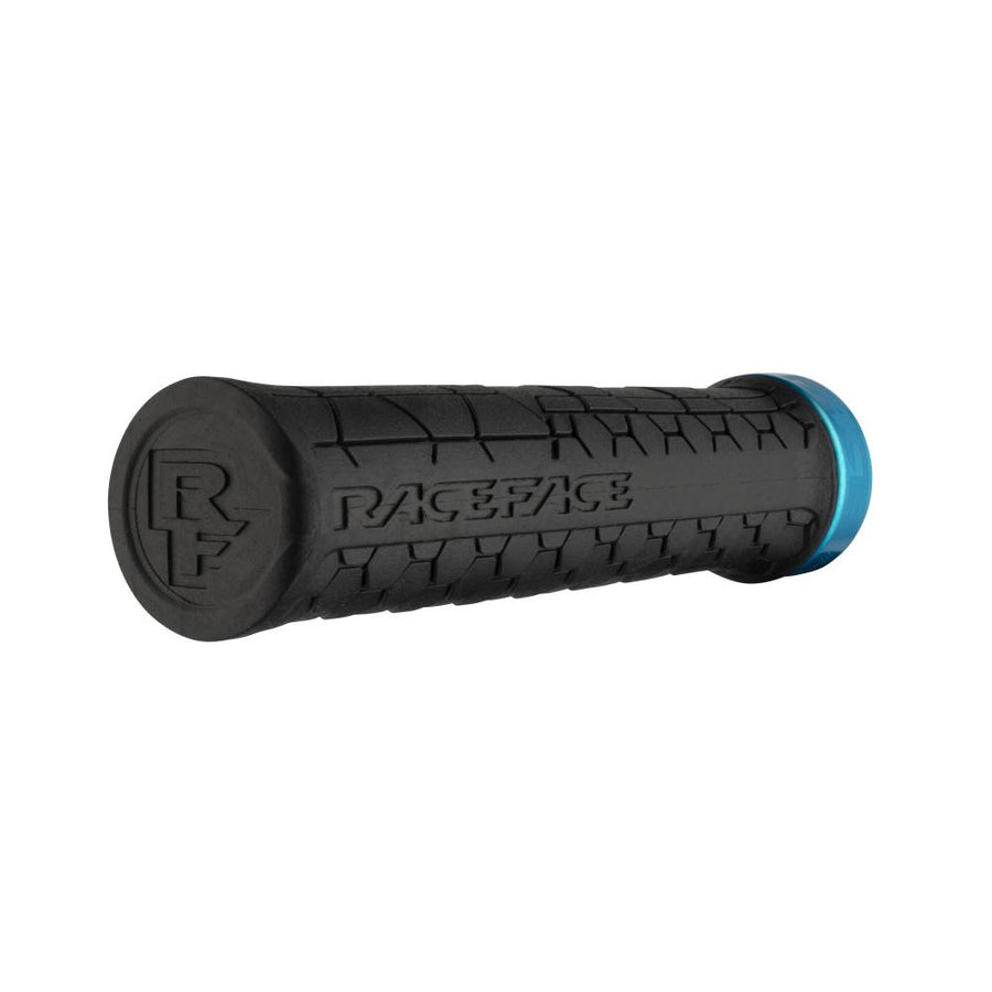 Race Face Getta Grip Lock-On Griff, 33mm, schwarz/türkis - sicherer Halt in moderner Ausführung