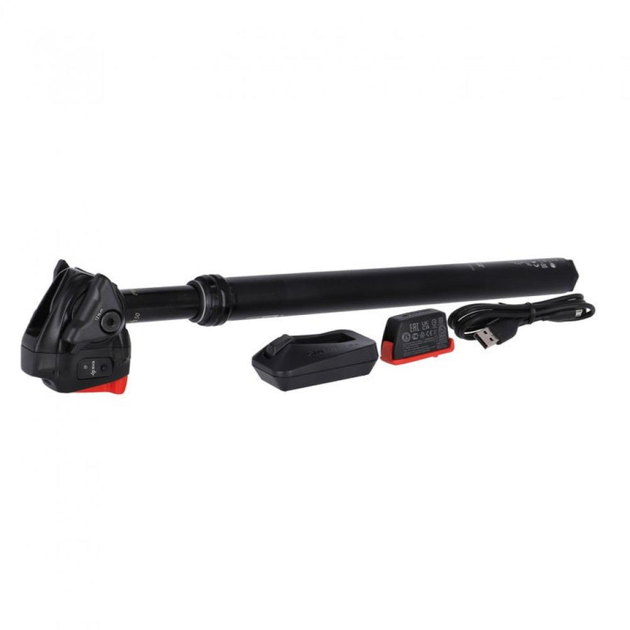 Rockshox RS Reverb AXS XPLR Sattelstütze 27.2mm 400mm 75mm Hub schwarz mit Akku und Ladegerät.