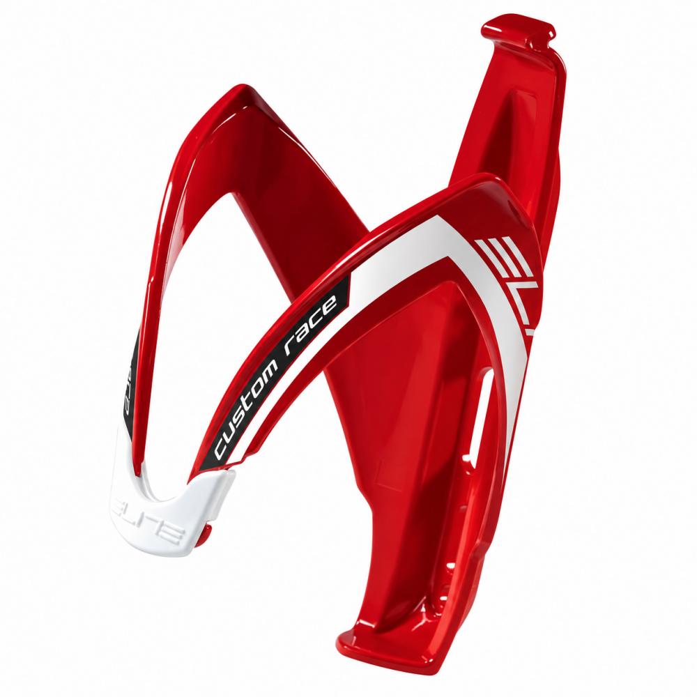 Custom Race Trinkflaschenhalter Rot/weiß Glanz - Glasfaserverstärktes Nylon, Selbstregulierendes Elastomer-gummisystem, 74 Mm