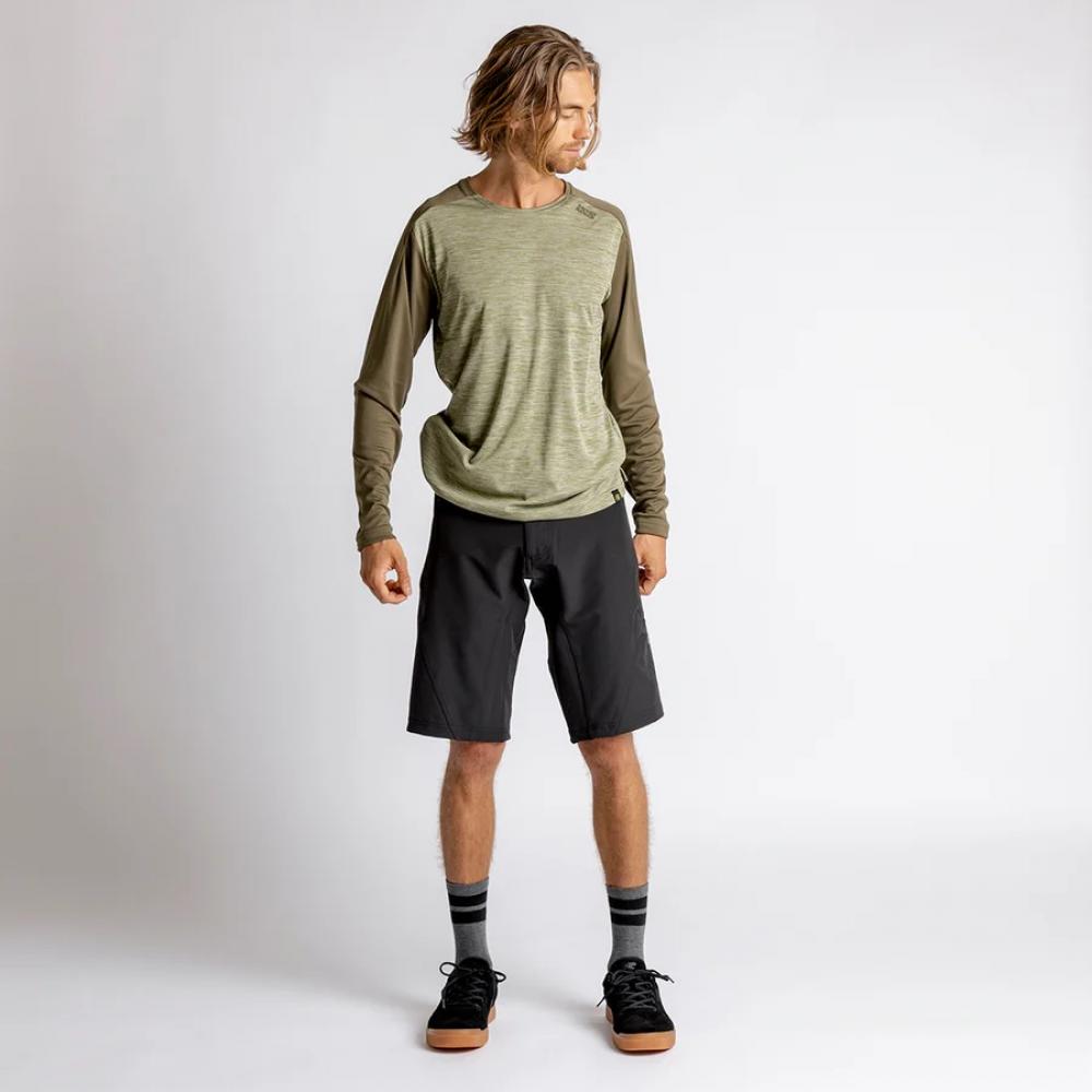 IXS Sports Division iXS Flow X Long Sleeve Jersey M Olive-Dark Olive - atmungsaktives Bike-Trikot