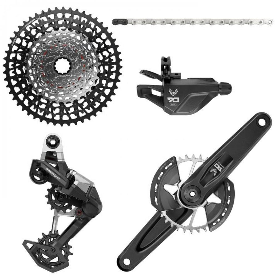 SRAM Eagle 90 T-Type MTB Kit 175mm: Kassette, Kette, Schaltwerk, Schalthebel, Kurbelgarnitur für anspruchsvolle Trails.
