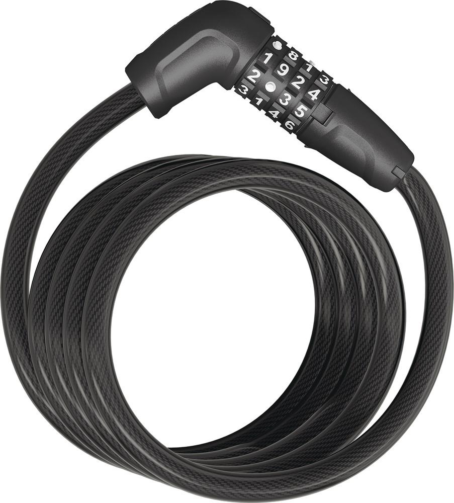 Abus Spiralkabelschloss Numero 5510C Security Level 3 Farbe schwarz Länge 180 cm - Farbe: schwarz