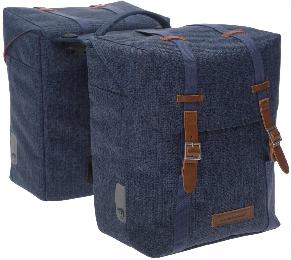 New Looxs Doppelpacktasche Mondi Double Cotton II 2x 18-20L Blue - praktische Racktime-Gepäckträgertasche