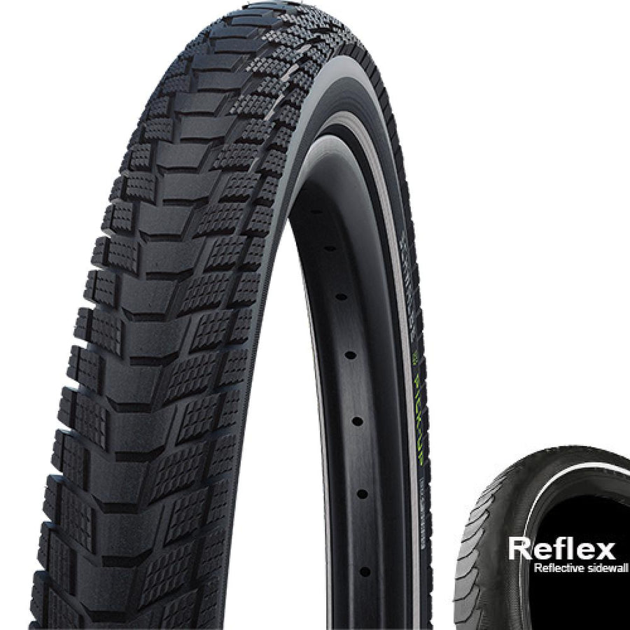Schwalbe Pick-Up 27.5x2.60 E-50 Fahrradreifen schwarz, Drahtreifen mit Reflex-Seitenwand.