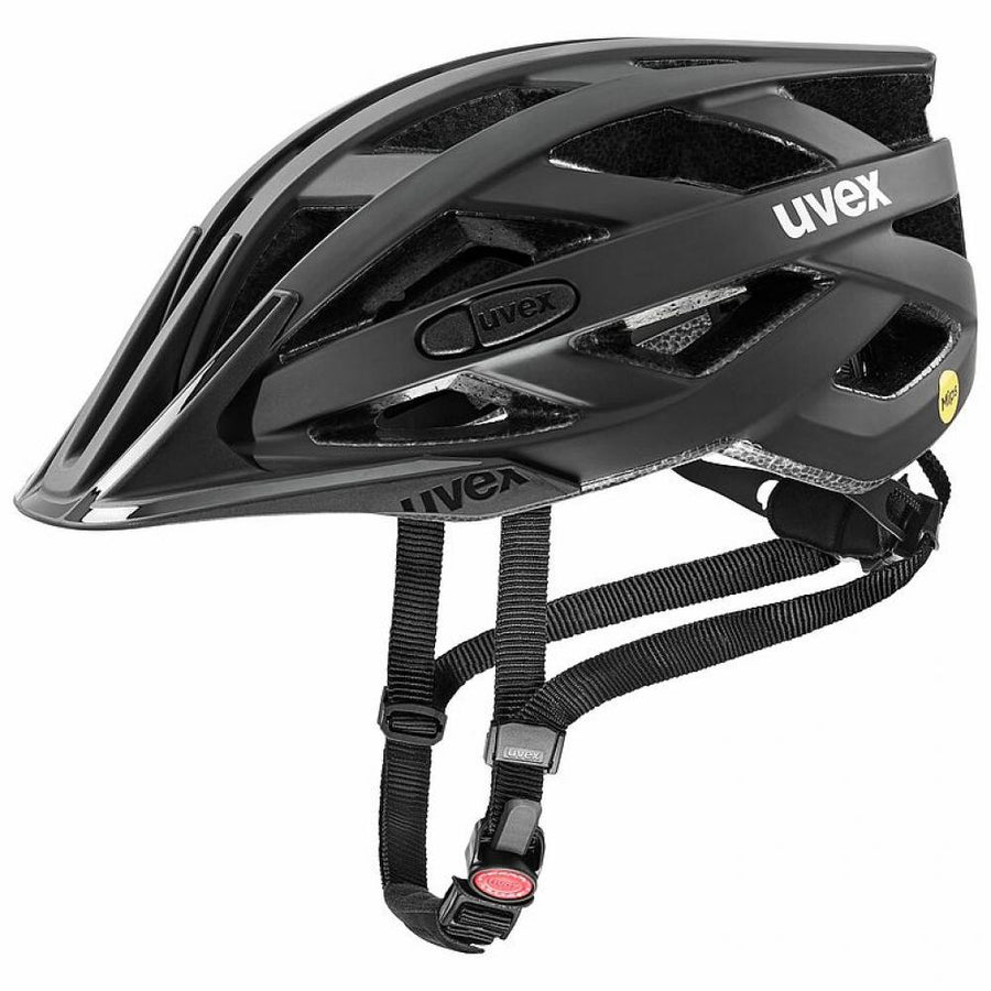 Uvex i-vo cc MIPS Fahrradhelm All Black matt 52-57 cm - MIPS, 3D IAS, 24 Belüftungen, LED-ready, Inmould, Fliegennetz
