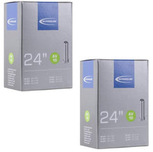 Schwalbe AV10 Fahrradschlauch 2er-Set 24x1.50-2.50" (40/62-507) 24 Zoll, Autoventil 40mm, hohe Lufthaltigkeit, elastisch & langlebig