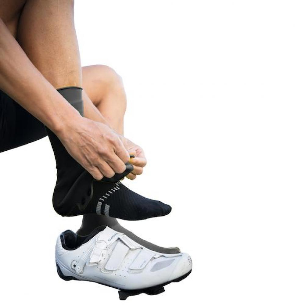 VeloToze Silicone Snap Road Überschuh L (43-46) Schwarz - Wasser- und winddicht