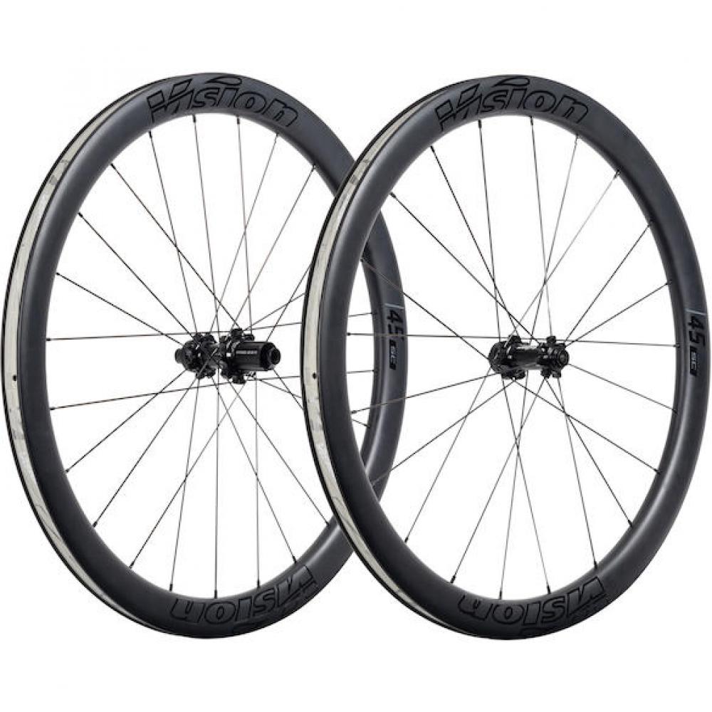 Vision Laufradsatz SC 45 Disc Clincher 622x19 mm Schwarz - aerodynamisches Carbon-Upgrade