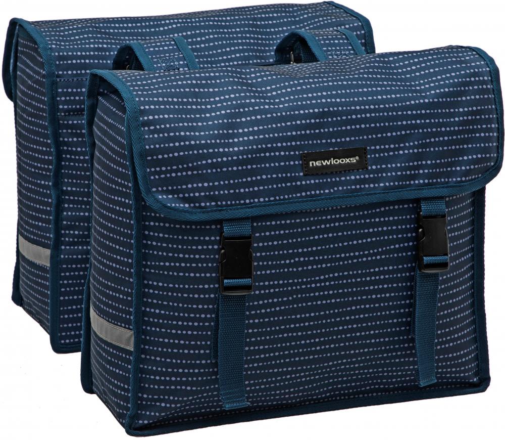 New Looxs Doppelpacktasche Fiori Double Nomi Blue Blue - geräumige Fahrradtasche für Alltag & Tour