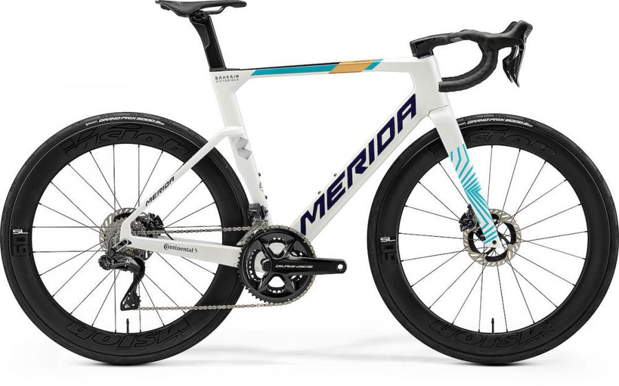 Merida REACTO TEAM pearl(blue-team) L weiß - aerodynamisches Carbon-Rennrad für Höchstleistung