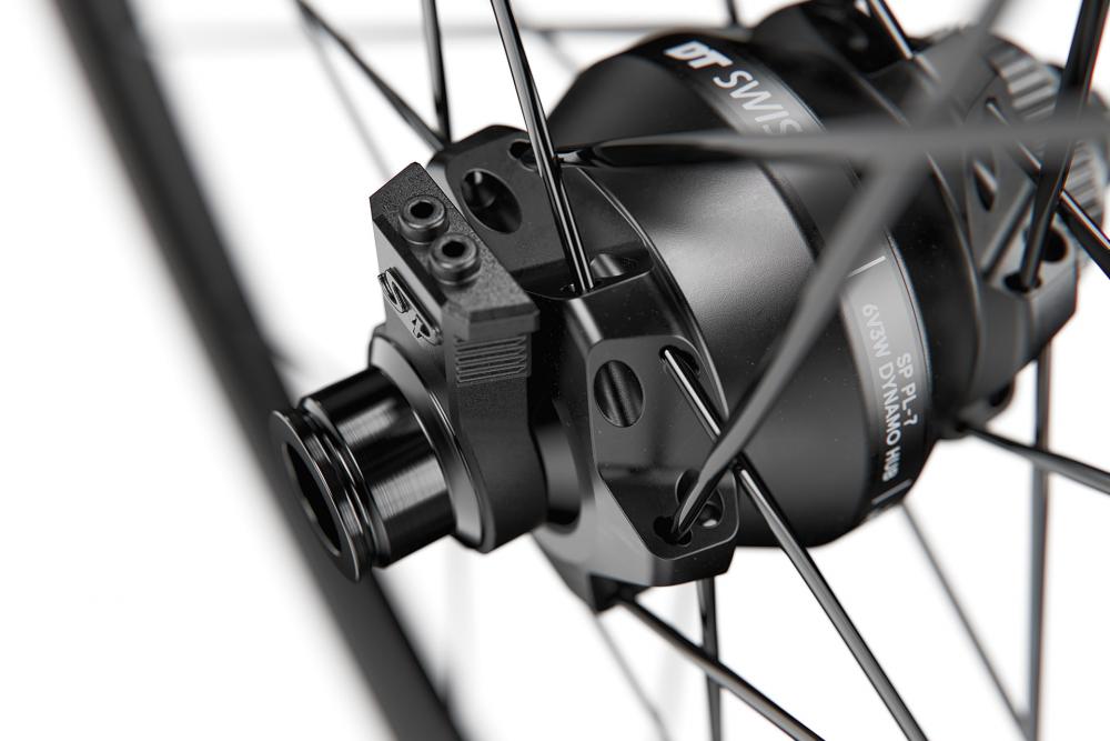 DT Swiss Laufrad G 1800 SPLINE DYN 622 x 25 mm Schwarz - dynamobetriebenes Gravel-Vorderrad