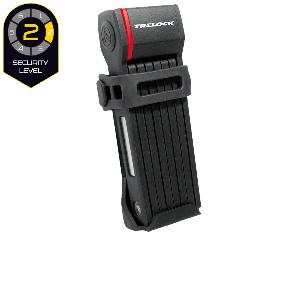 TRELOCK Faltschloss FS 280 TWO.GO 80 cm - Kompaktes Fahrradschloss mit hoher Sicherheit