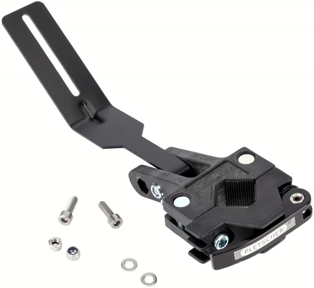 Pletscher Gepäckträger Quick-Rack 28-29 Zoll - robuster Aluminium-Gepäckträger mit Federklappe, werkzeugloser Schnellmontage an Sattelstütze Ø 25-32 mm und Ausfallende, schwarz, bis 25 kg Tragkraft