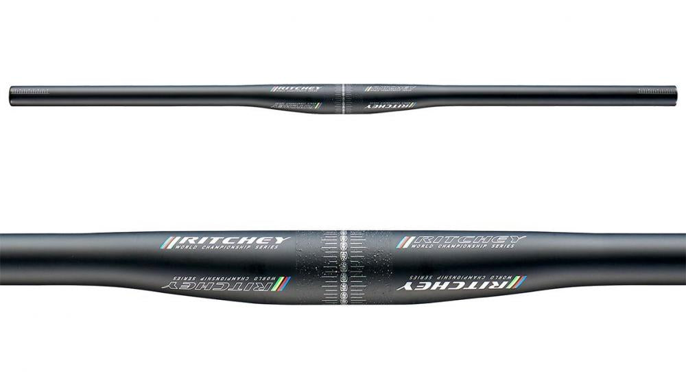 Ritchey WCS 2X Flat Lenker, 740mm breit, 31,8mm Klemmung, Blatte Black Finish, dreifach konifiziertes 7050 Aluminium.