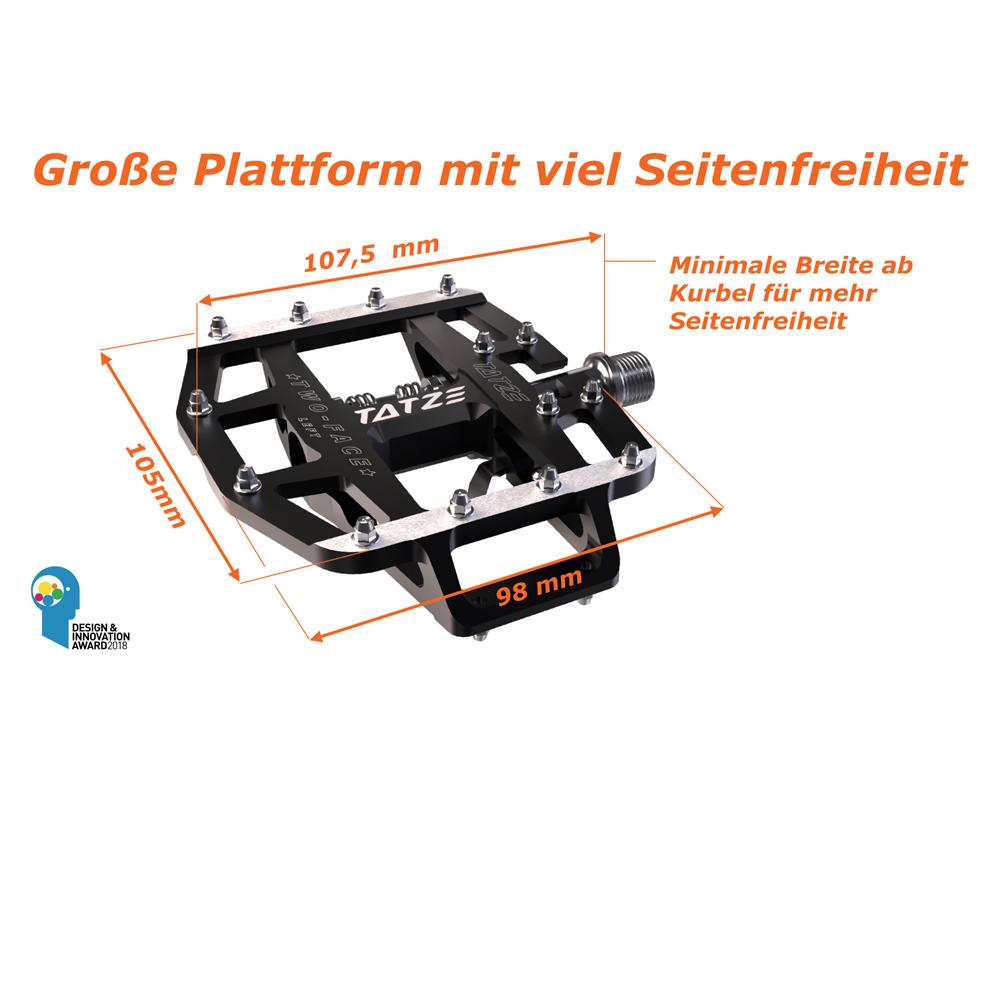 Tatze Two-Face MTB Hybrid Pedale  Robuste Kombipedale mit 14 austauschbaren Pins, Cr-Mo-Achse, CNC-gefrästem Aluminiumkörper, ideal für MTB und Trail-Einsätze