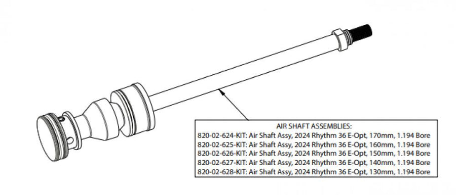 FOX Service Set Air Shaft Assy Rhythm 36 E-Opt 140mm - präziser Gabelservice