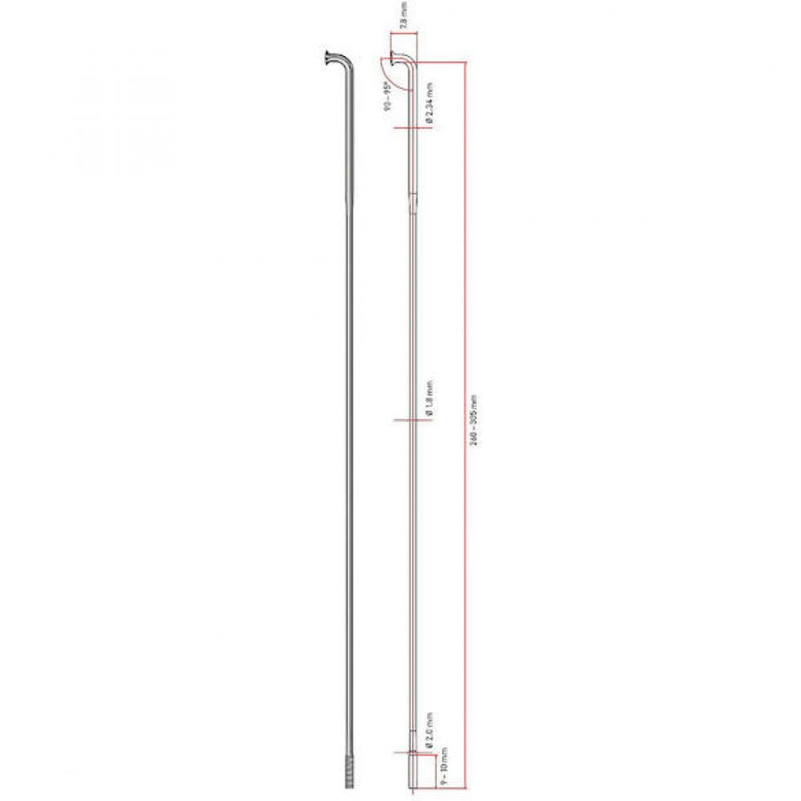 DT Swiss Speiche Alpine III 2.34 / 274 mm silber - extrem belastbare E-Bike- und Tandem-Speiche