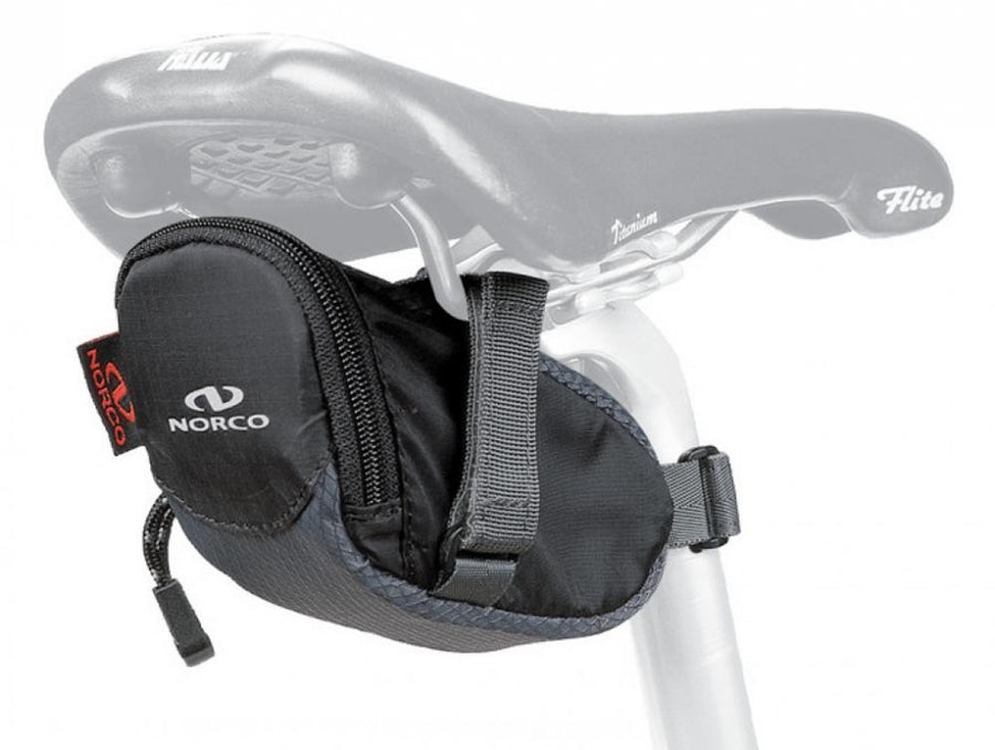 Norco Ohio Road Satteltasche schwarz 300ml unter Flite Titanium Fahrradsattel.