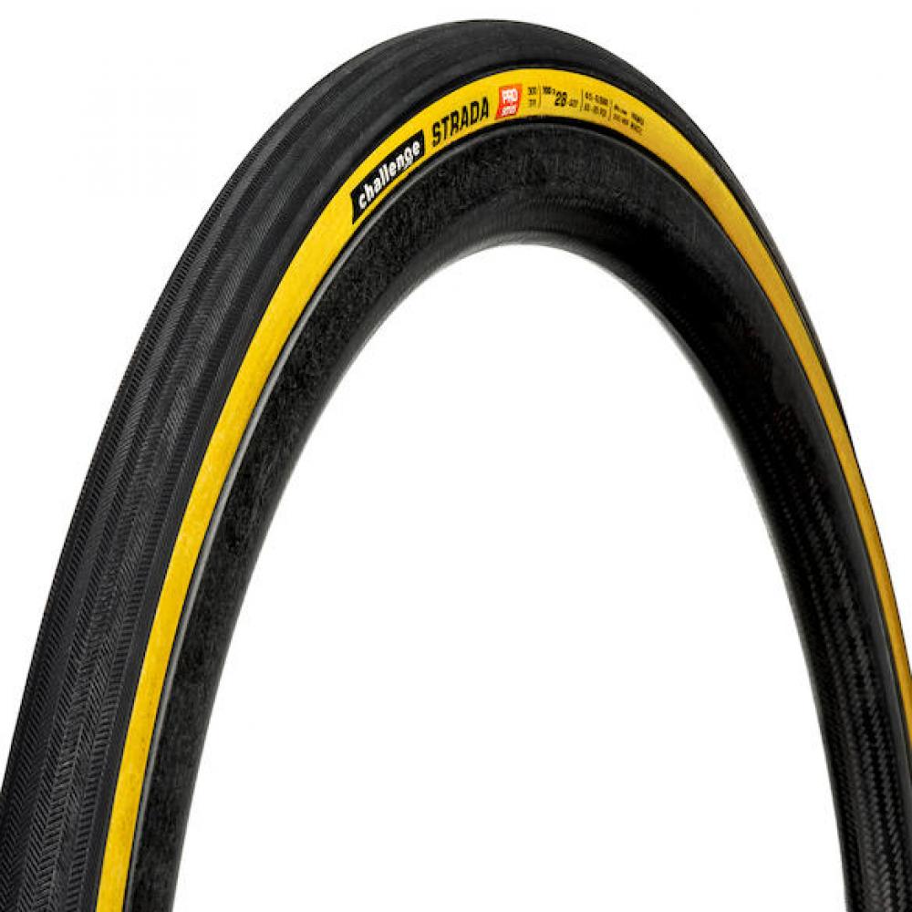 Challenge Road-Reifen Strada Pro Handmade Clincher 30-622 Schwarz/Braun - schneller Komfort mit Top-Grip