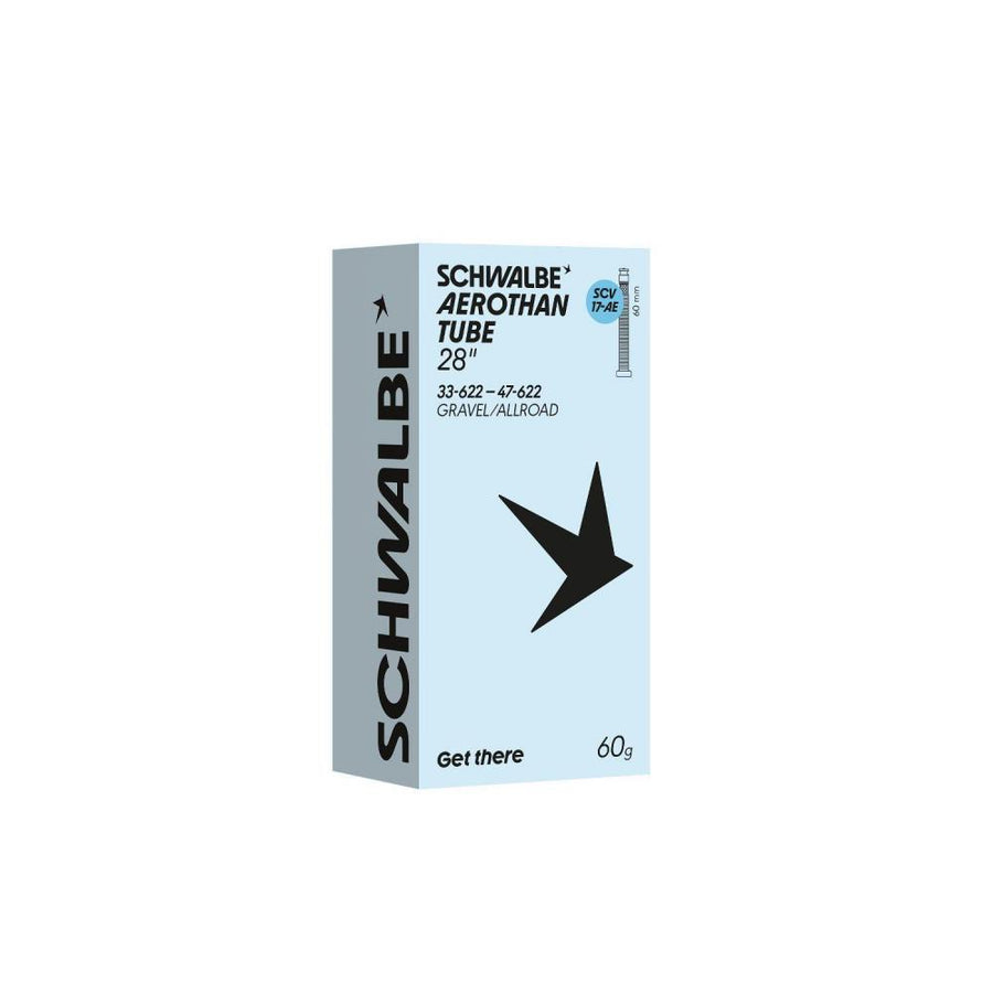 Schwalbe Aerothan Schlauch 28 Zoll (33-47-622) SCV17 60mm, ultraleicht, pannensicher, 60g, Gravel/Allroad.