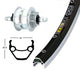 Laufrad|Vorderrad 28x1.75 Zoll DH-3D32 Disc 6-Loch silber Festachse 36-Loch Exal ZX 19 schwarz|silber Nirosta-Speichen