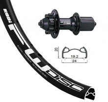 XLC Laufrad|Hinterrad 24x1.90 Zoll 6-Loch schwarz Schnellspanner 32-Loch Rodi FW Disc schwarz Nirosta-Speichen schwarz