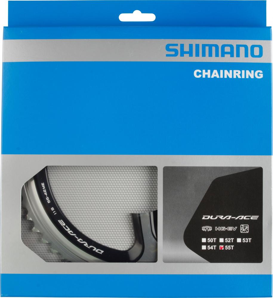 SHIMANO Kettenblatt DURA-ACE FC-9000 55 Zähne Silber/Schwarz - maximale Antriebsperformance
