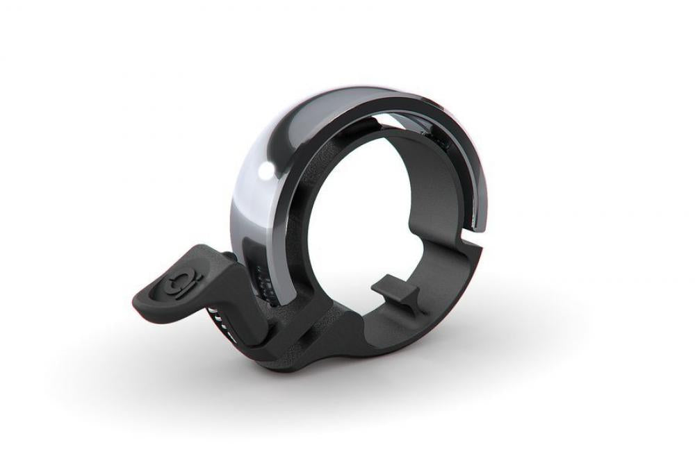 Knog Fahrradklingel Oi Classic groß 23.8 - 31.8mm schwar silber poliert