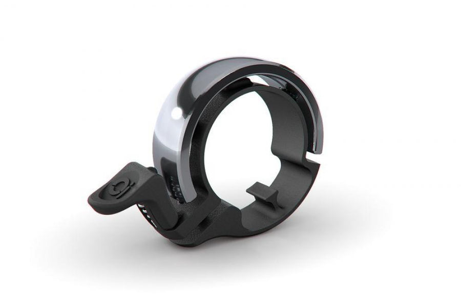 Knog Fahrradklingel Oi Classic groß 23.8 - 31.8mm schwar silber poliert