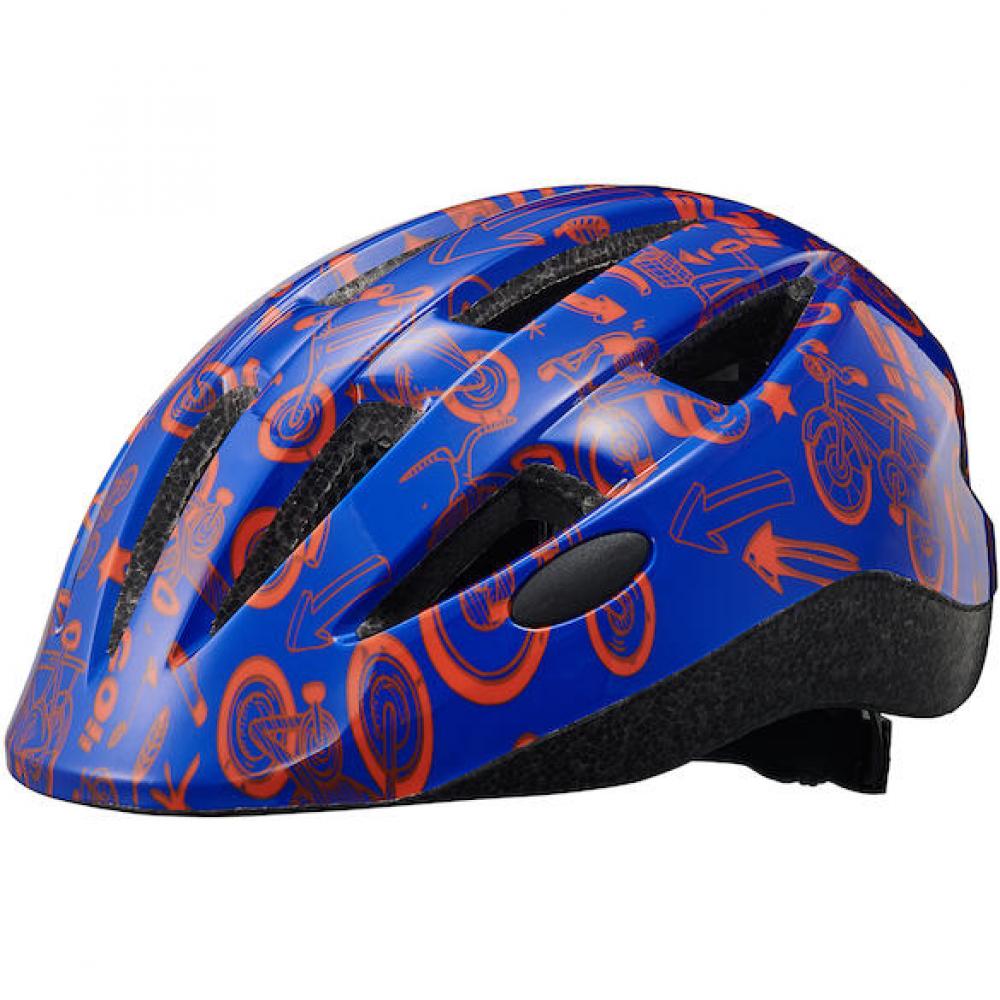 Merida Helm Power 48-54 cm blau/rot - sicherer Kinder-Fahrradhelm mit Top-Belüftung