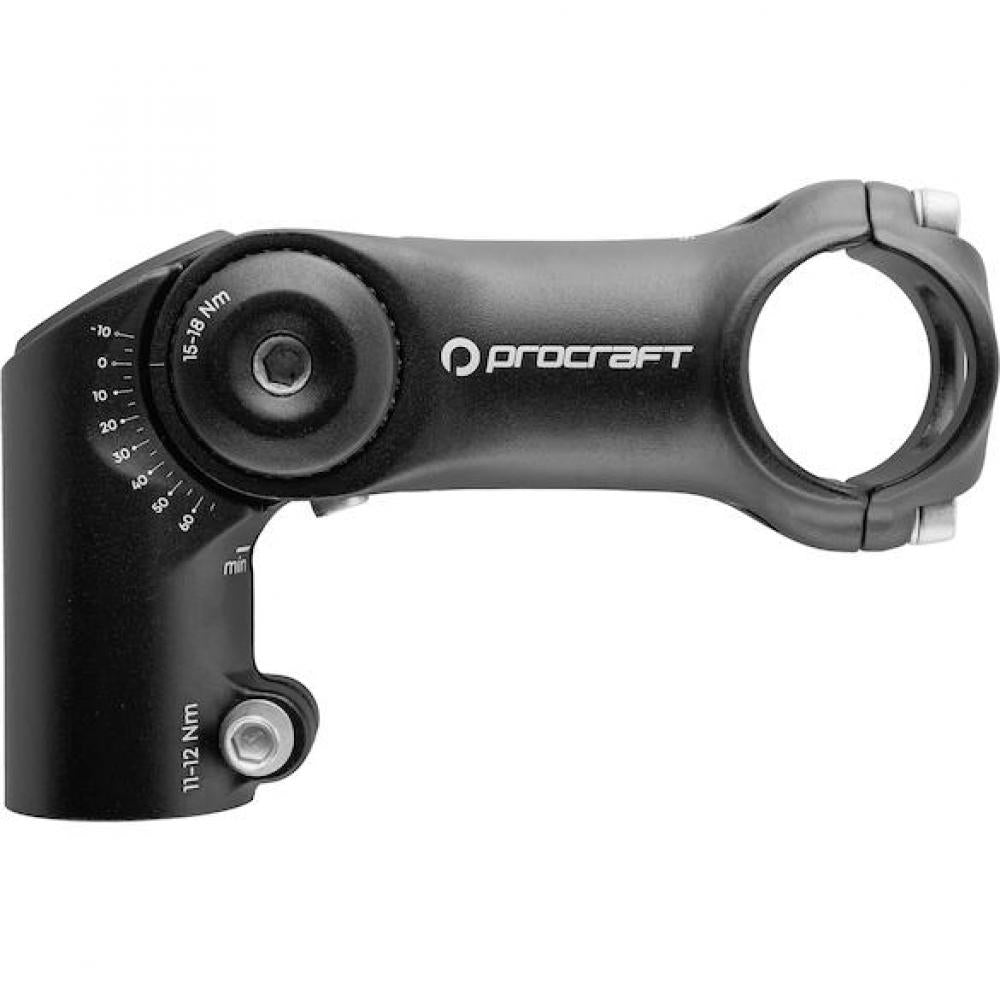 Procraft Vorbau Adjustable Pro -10° bis 60° / 31,8 mm Schwarz - verstellbar und formschön