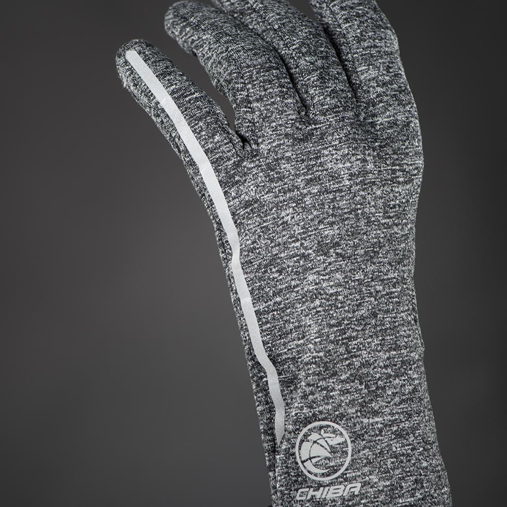CHIBA New York Marathon - Thermostretch Radhandschuhe dunkelgrau, M, Touchfunktion