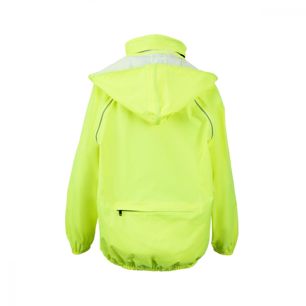 Chiba Regenjacke Rain Kids neongelb Größe L - wasserdichte Kinder-Fahrradjacke mit reflektierenden Elementen, winddicht und atmungsaktiv, leicht, kompakt verstaubar und gut sichtbar im Straßenverkehr