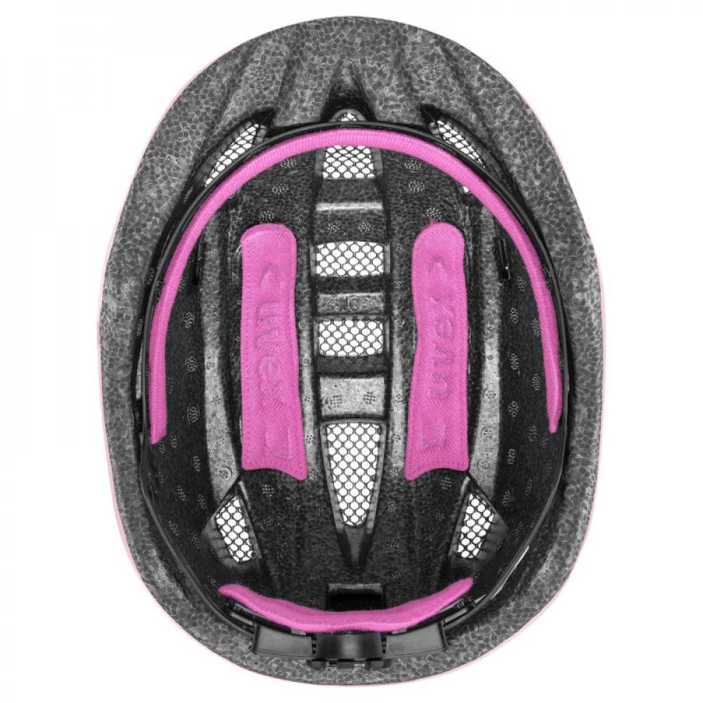 Innenansicht uvex Kid 2 cc Kinderhelm, pink-grau, mit IAS-Größenanpassung für Kopfumfang 46-52 cm.
