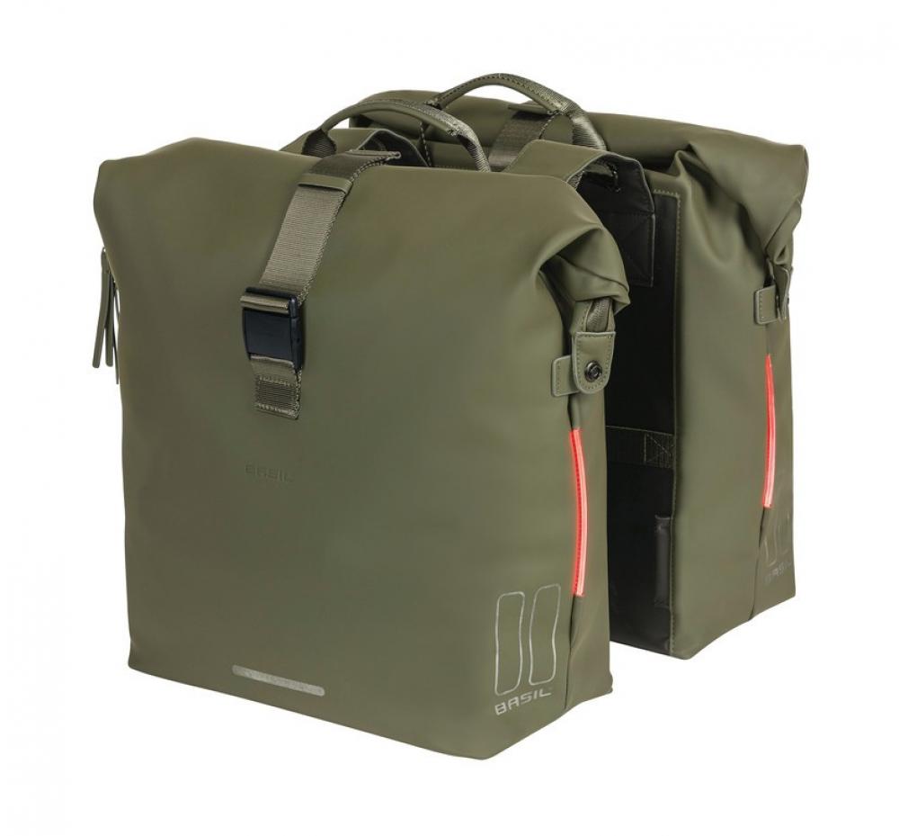 Basil Doppelpacktasche SoHo Nordlicht moosgrün 31x13x37cm