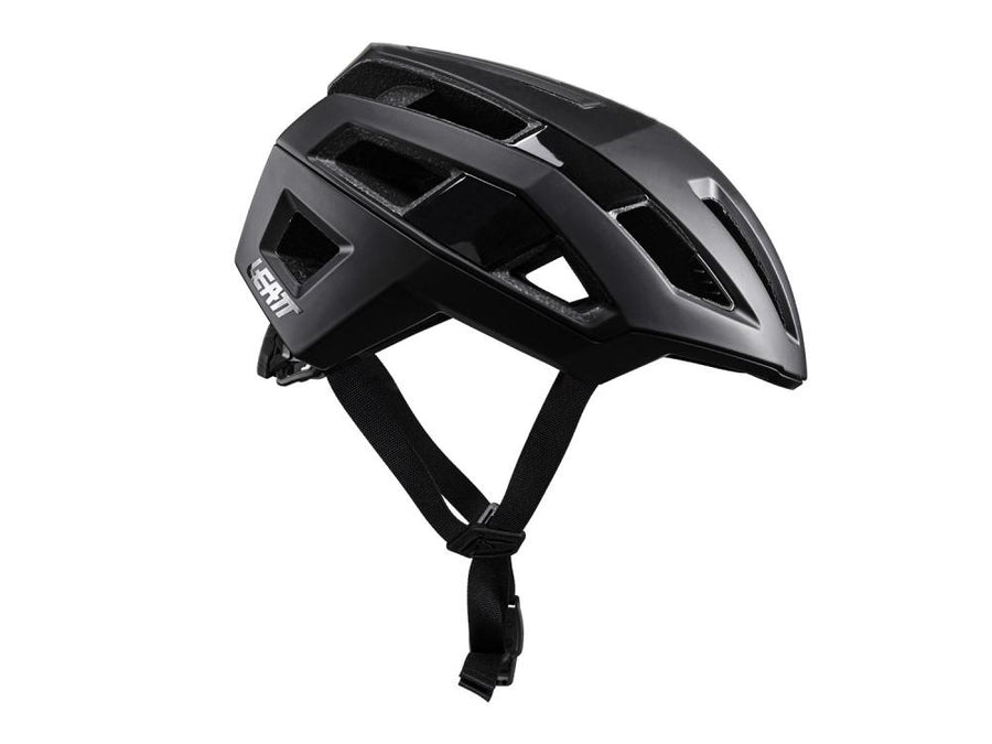 Schwarzer Leatt MTB Endurance 3.0 Fahrradhelm Größe S, von der Seite fotografiert.