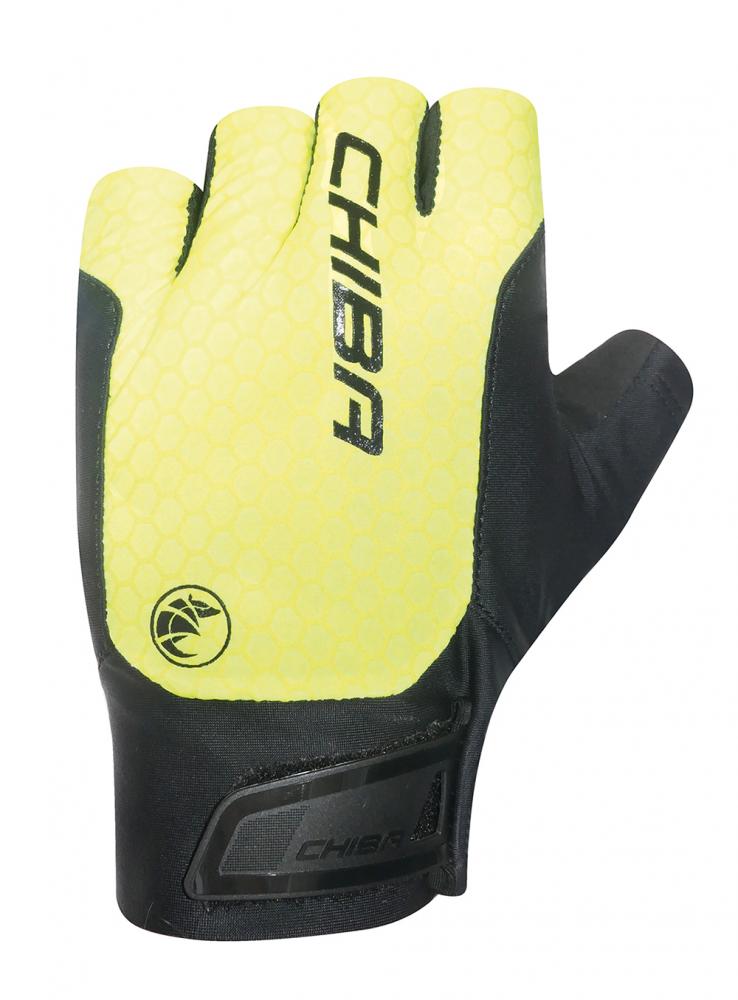 CHIBA Pure Race II - Radhandschuhe kurz, neongelb, Größe M, atmungsaktiv, leicht